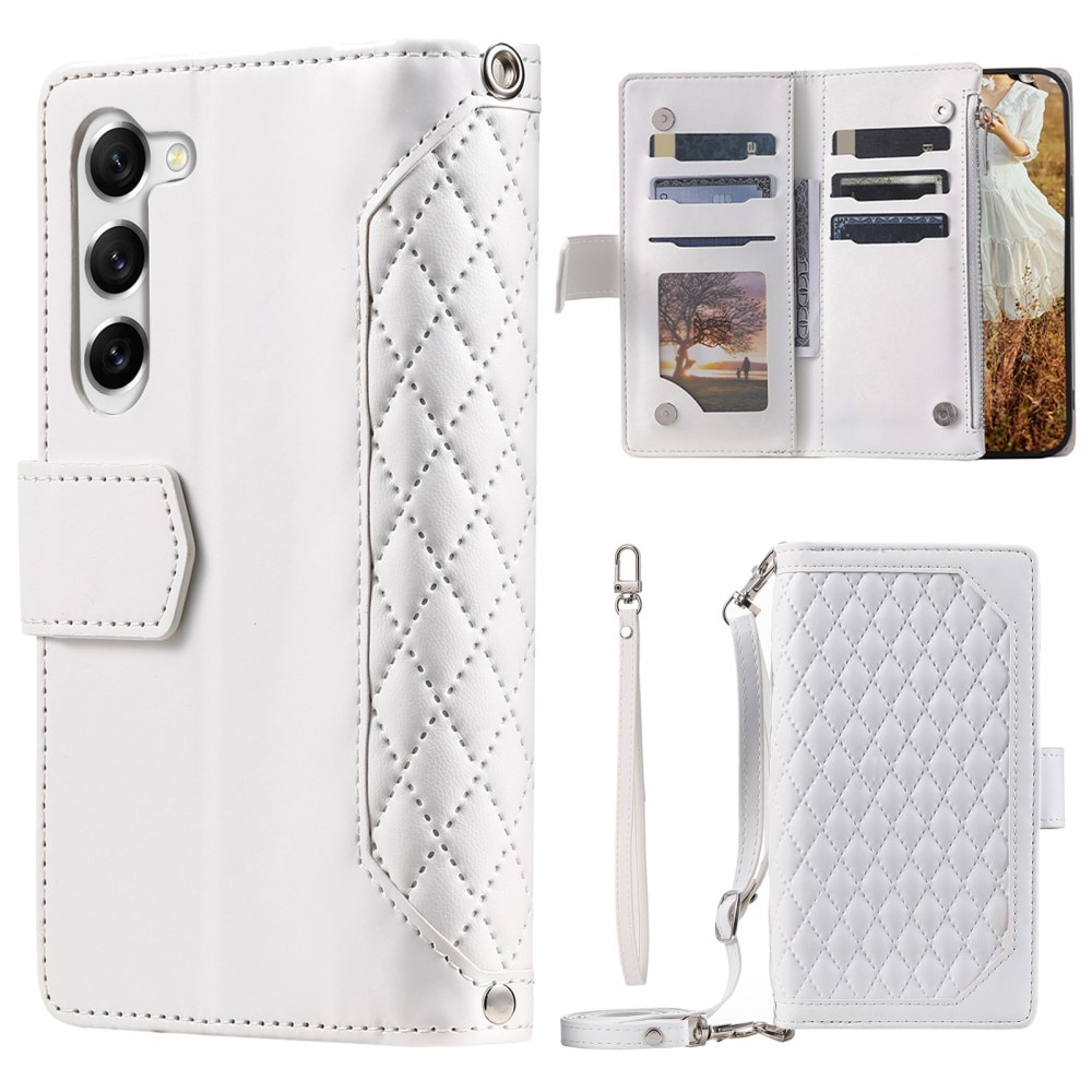Samsung Galaxy S23 Plus Brieftasche Hülle Quilted Weiß