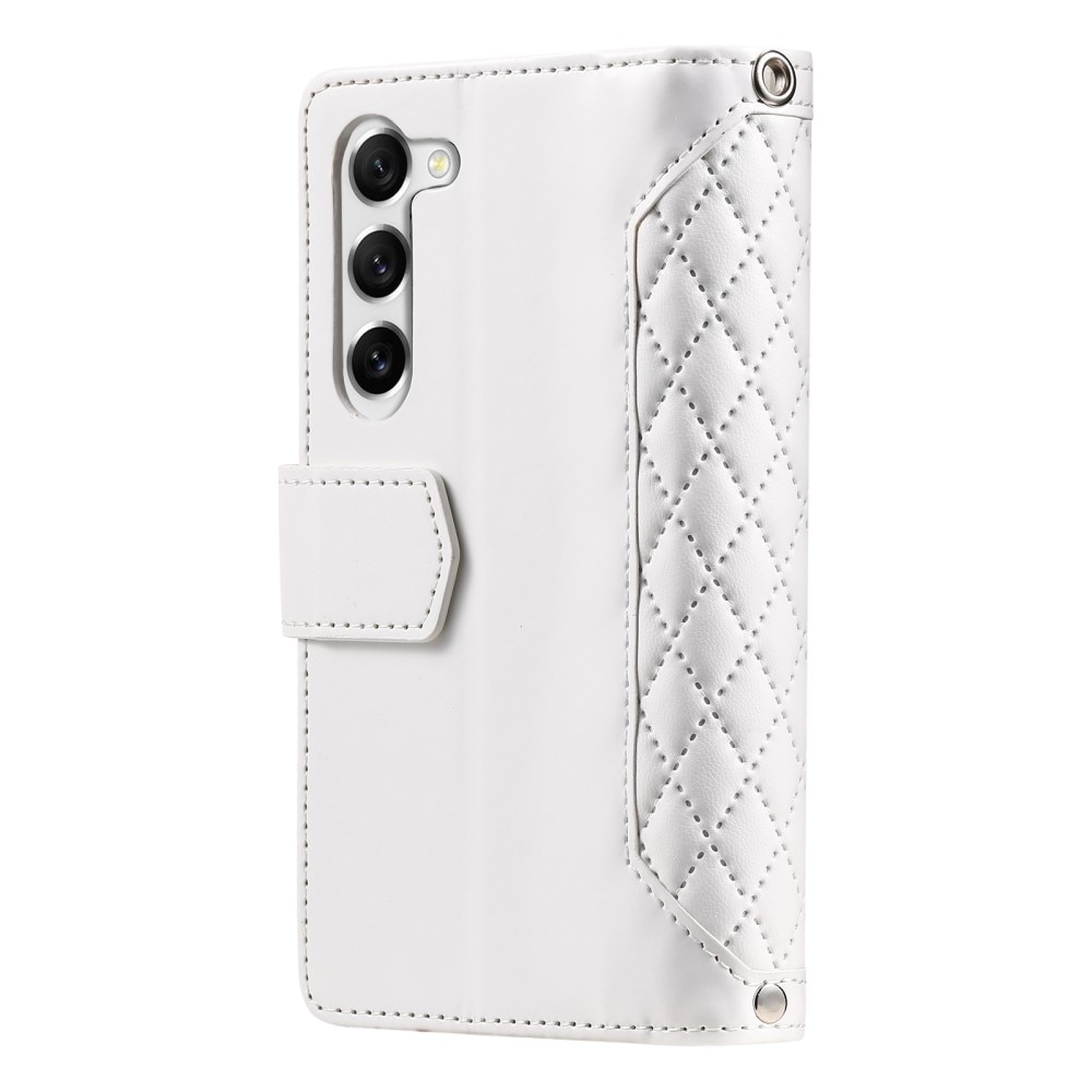Samsung Galaxy S23 Plus Brieftasche Hülle Quilted Weiß