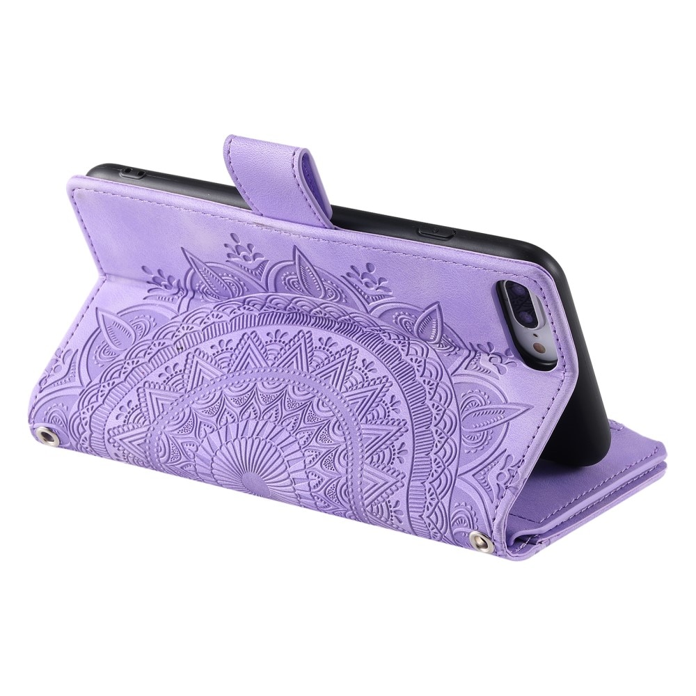 iPhone 7 Plus/8 Plus Brieftasche Hülle Mandala lila