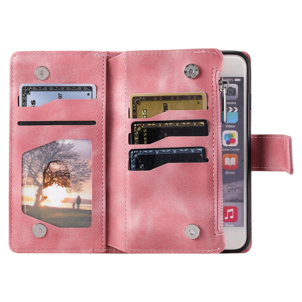 iPhone SE (2020) Brieftasche Hülle Mandala rosa