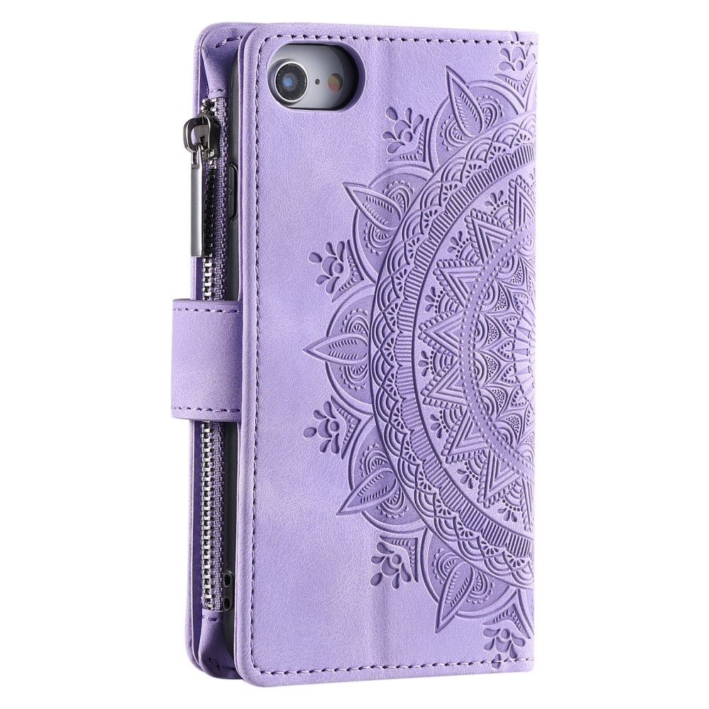 iPhone 8 Brieftasche Hülle Mandala lila