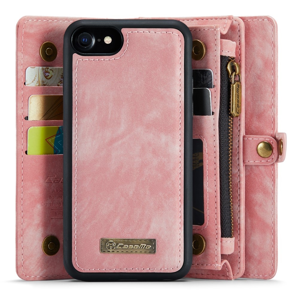 Multi-slot Portemonnaie-Hülle iPhone 8 rosa