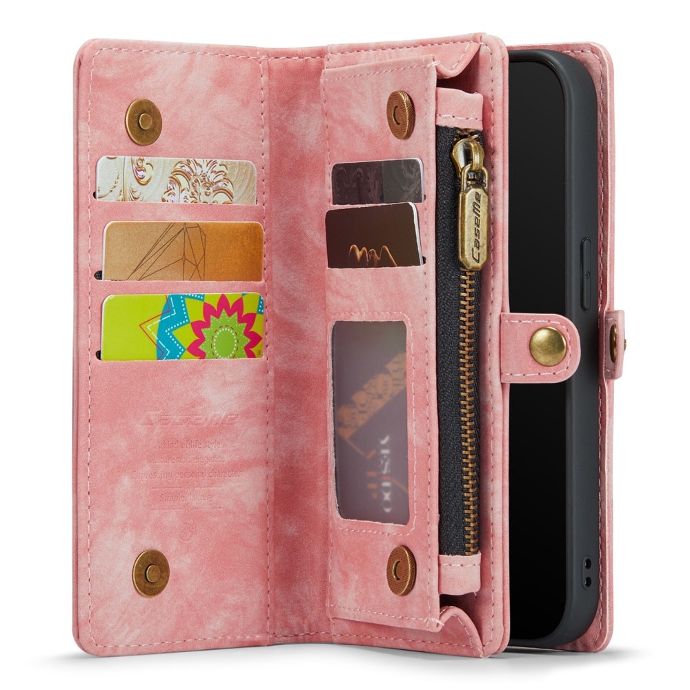 Multi-slot Portemonnaie-Hülle iPhone 8 rosa