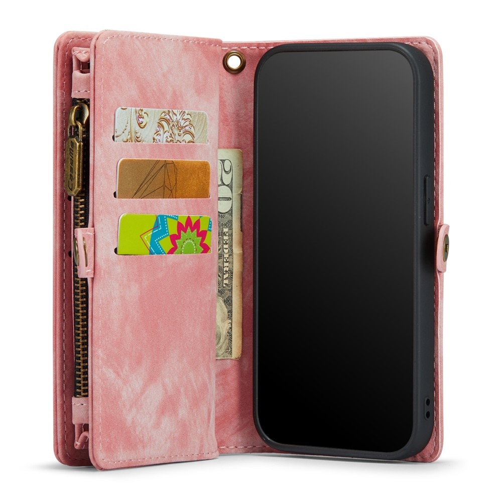 Multi-slot Portemonnaie-Hülle iPhone SE (2022) rosa