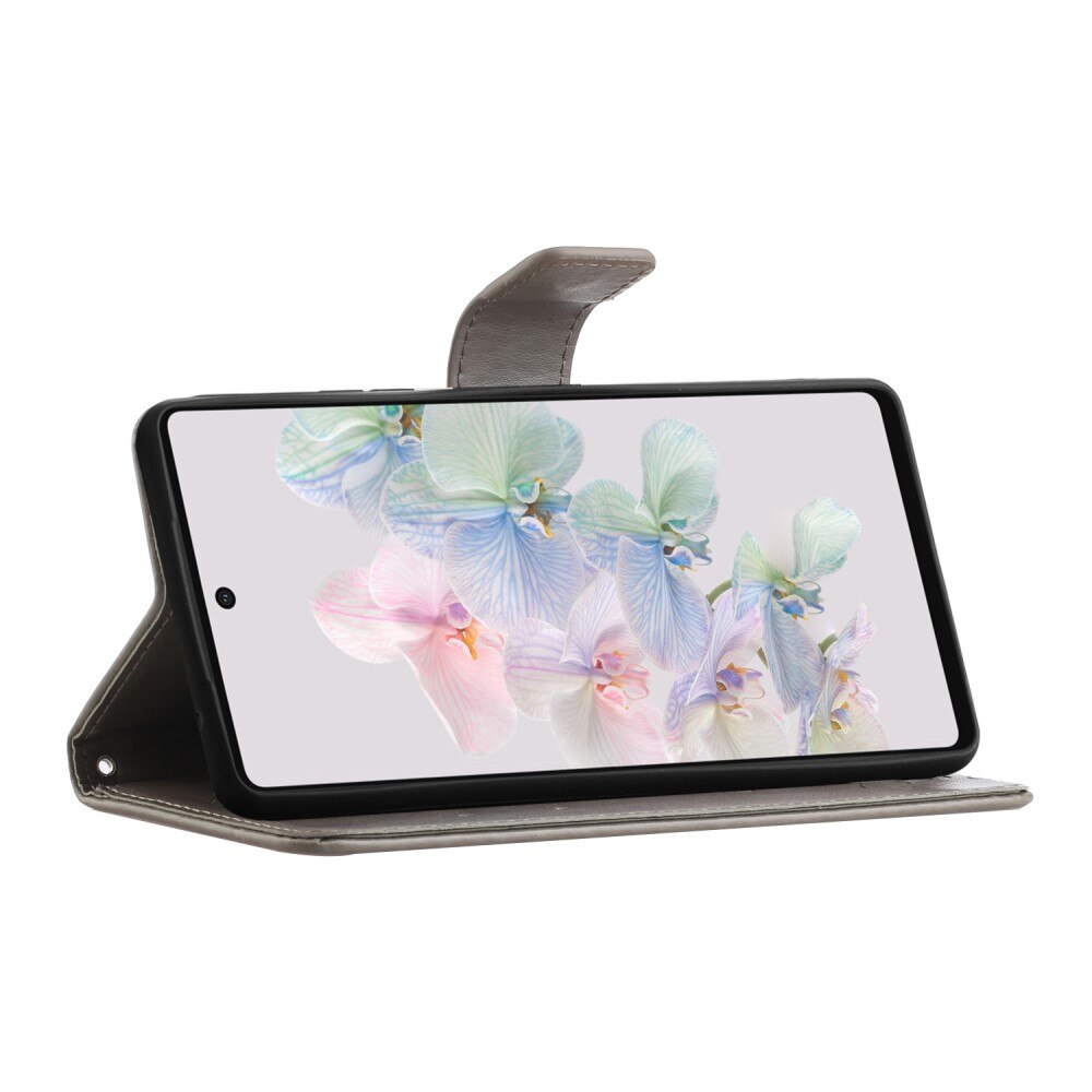 Google Pixel 7a Handyhülle mit Schmetterlingsmuster, Grau