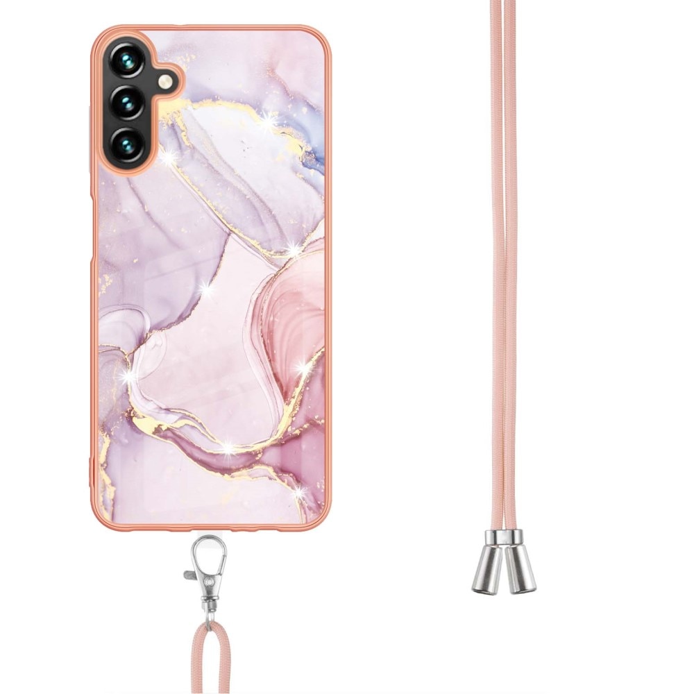 Samsung Galaxy A54 Handyhülle zum umhängen rosa Marmor