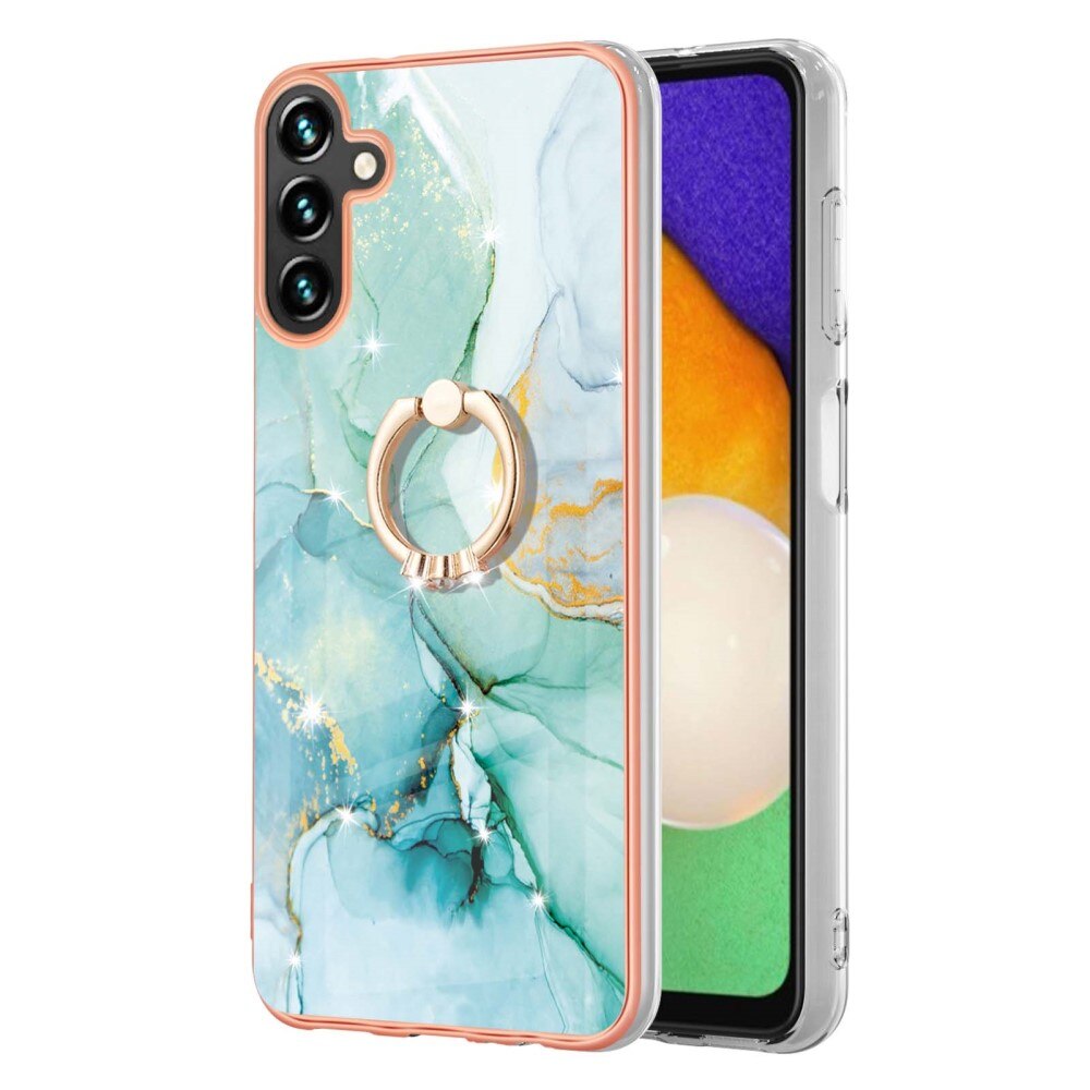 Samsung Galaxy A54 TPU-Kickstand-Hülle Finger Ring, grün Marmor