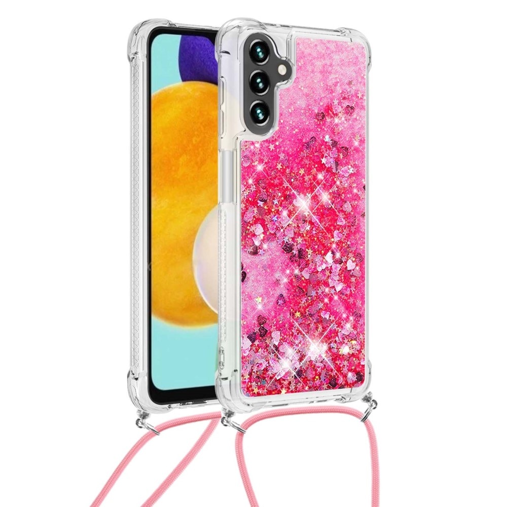 Samsung Galaxy A54 Glitter Powder TPU Handyhülle zum umhängen rosa