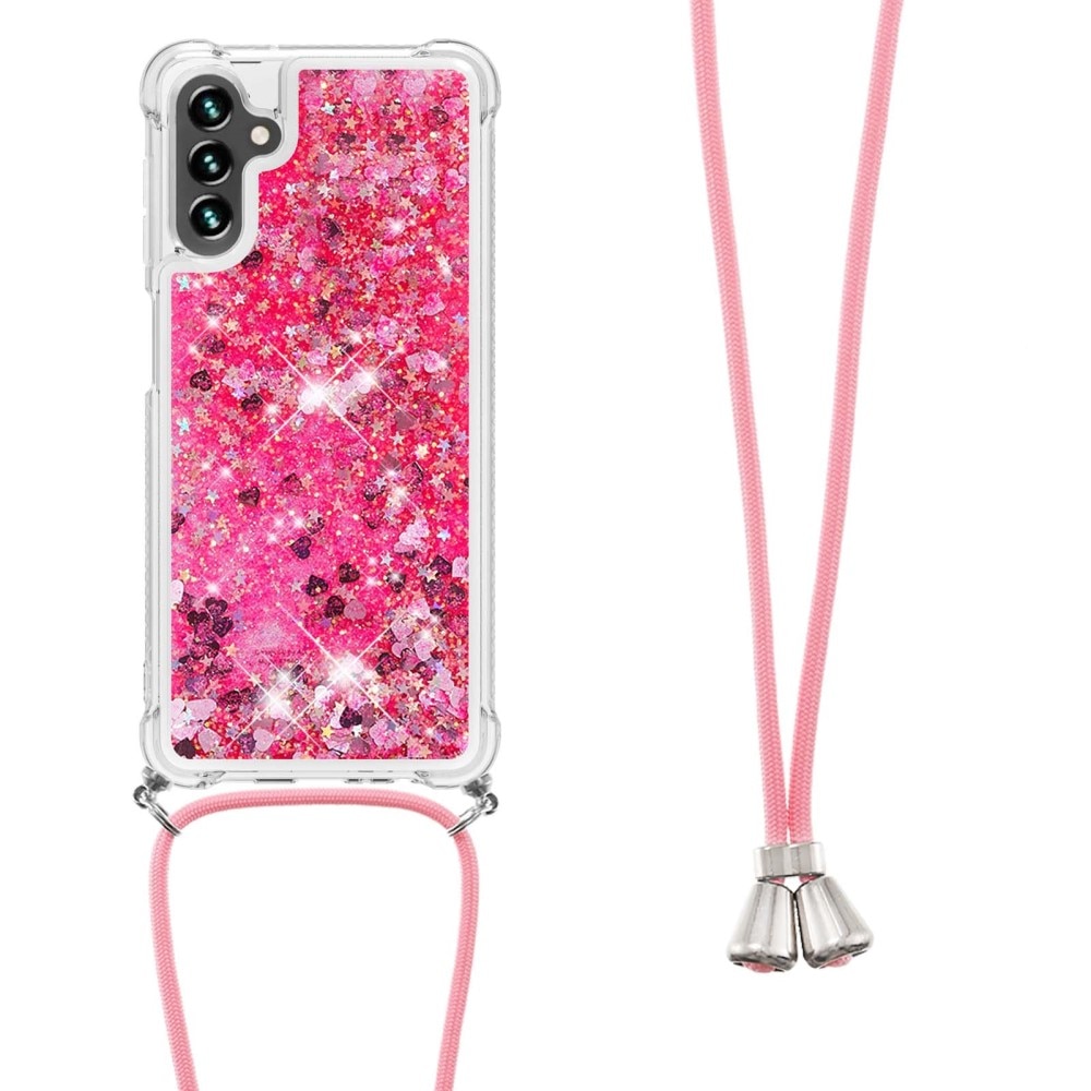 Samsung Galaxy A54 Glitter Powder TPU Handyhülle zum umhängen rosa
