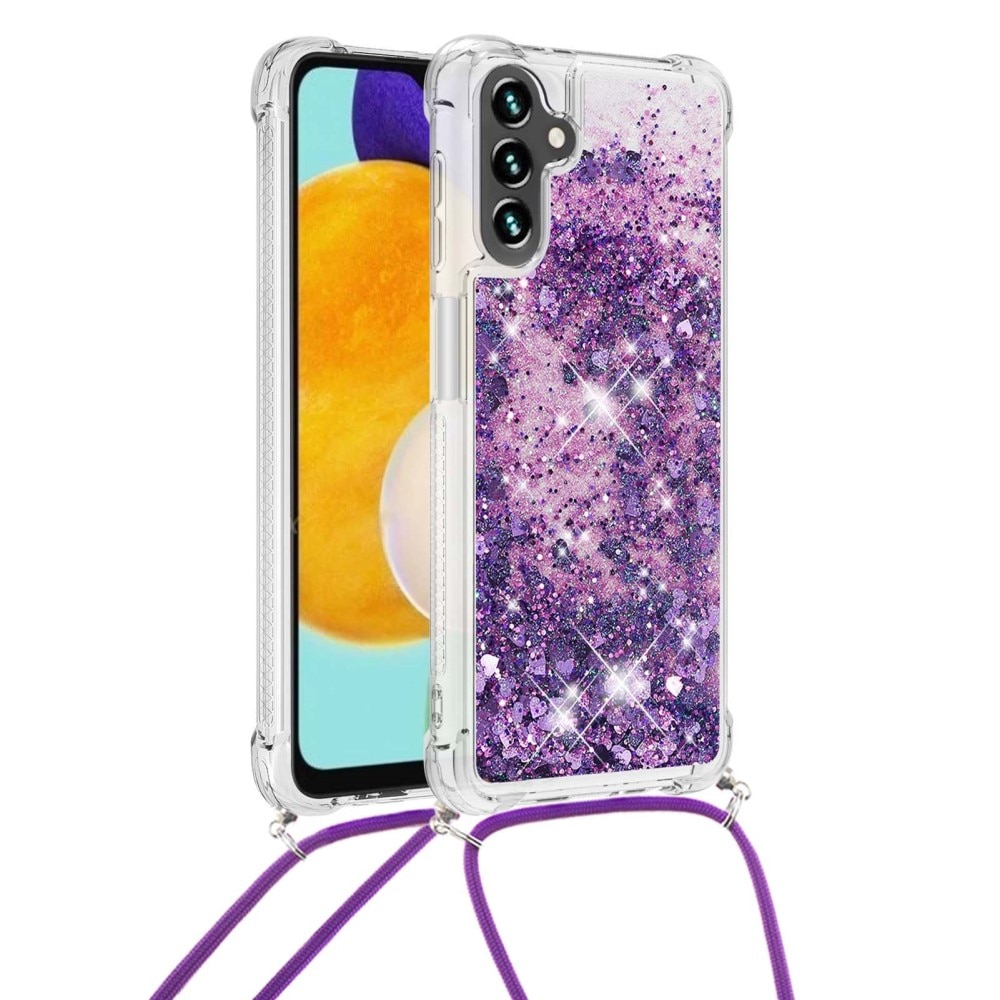 Samsung Galaxy A54 Glitter Powder TPU Handyhülle zum umhängen lila