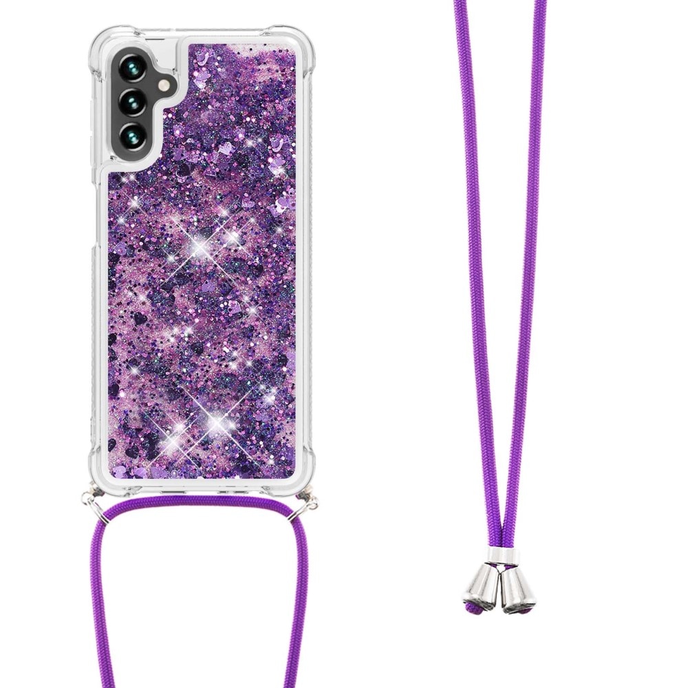 Samsung Galaxy A54 Glitter Powder TPU Handyhülle zum umhängen lila