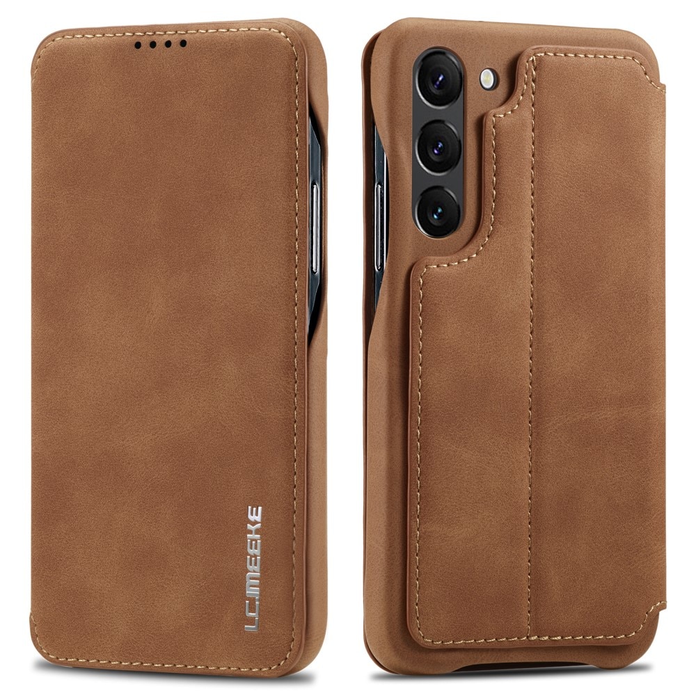 Slim Portemonnaie-Hülle Samsung Galaxy S23 cognac