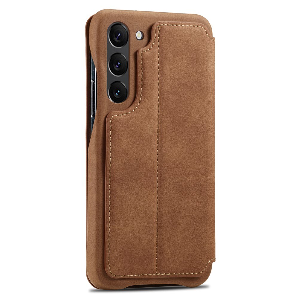 Slim Portemonnaie-Hülle Samsung Galaxy S23 cognac