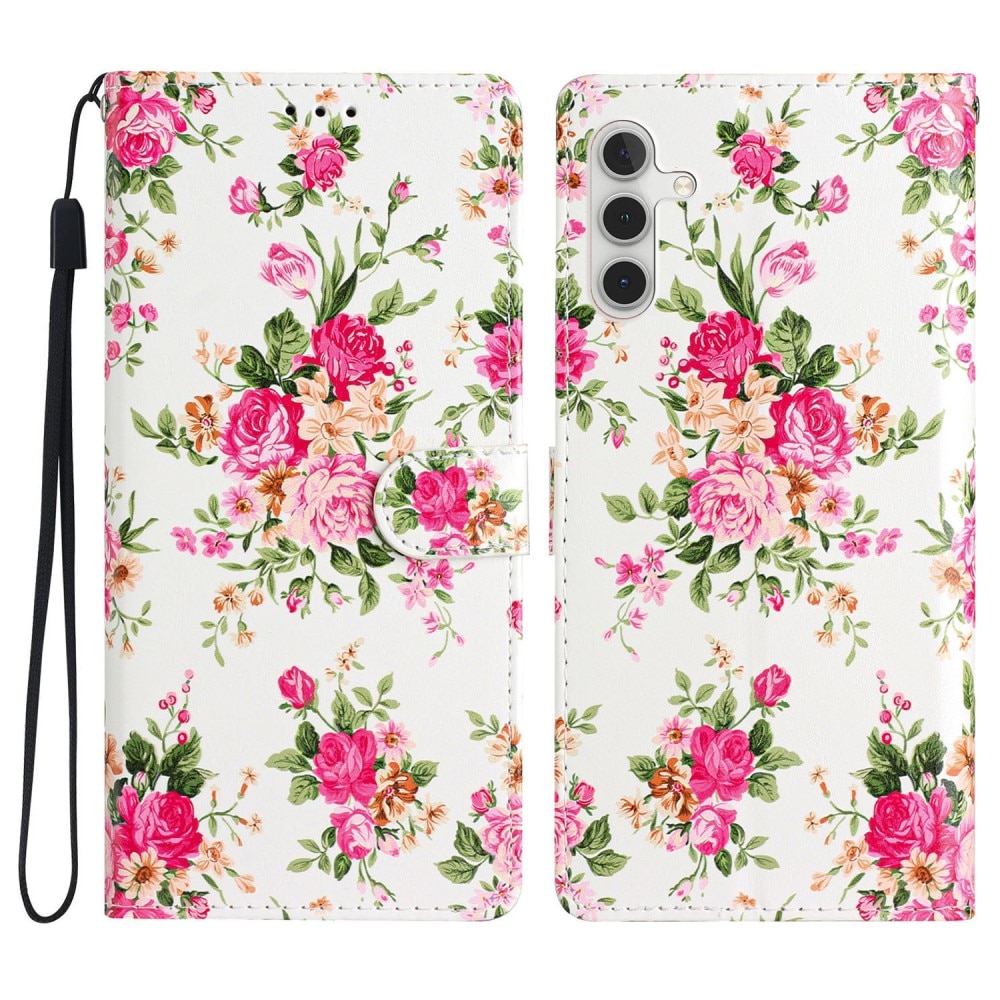 Samsung Galaxy A54 Handytasche pinke Blumen