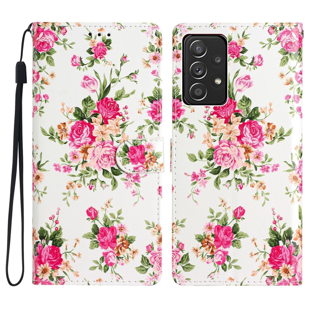 Samsung Galaxy A53 Handytasche pinke Blumen