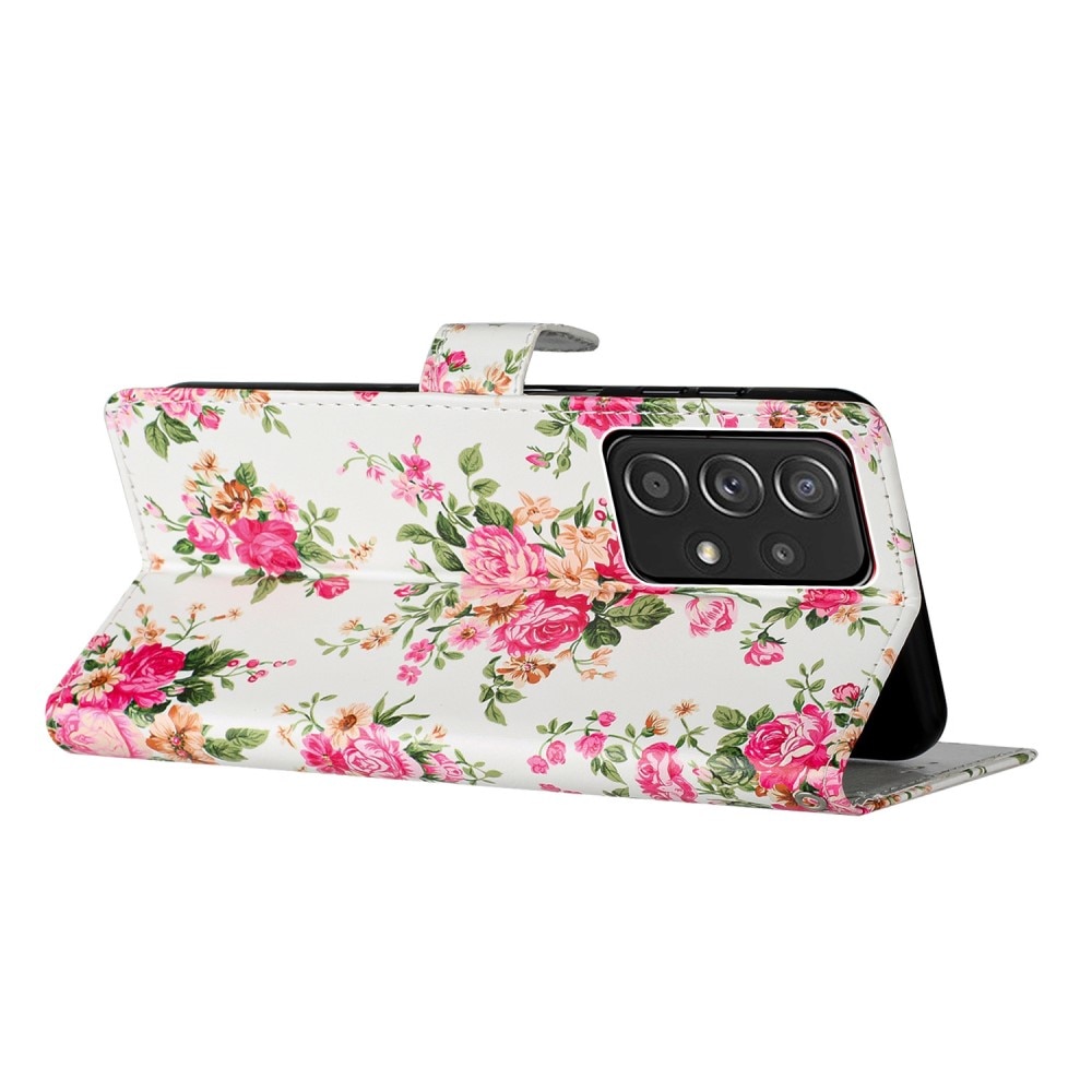 Samsung Galaxy A53 Handytasche pinke Blumen