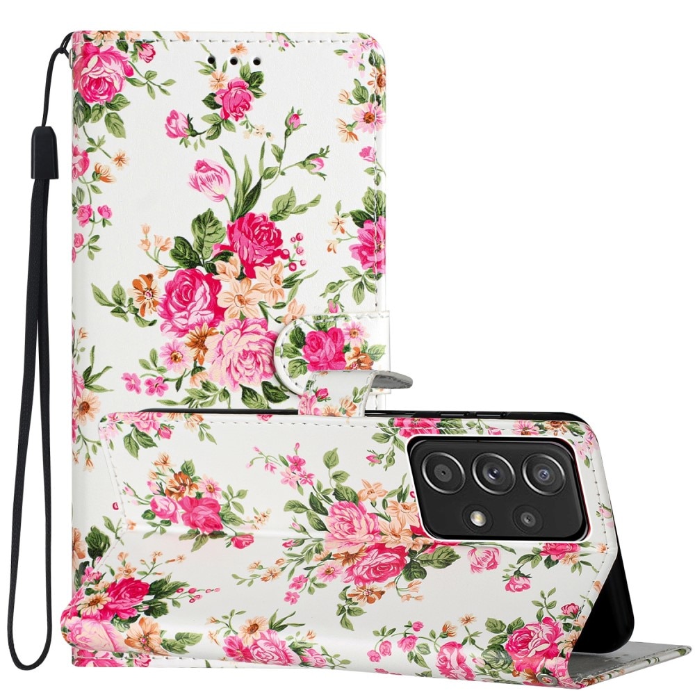 Samsung Galaxy A53 Handytasche pinke Blumen