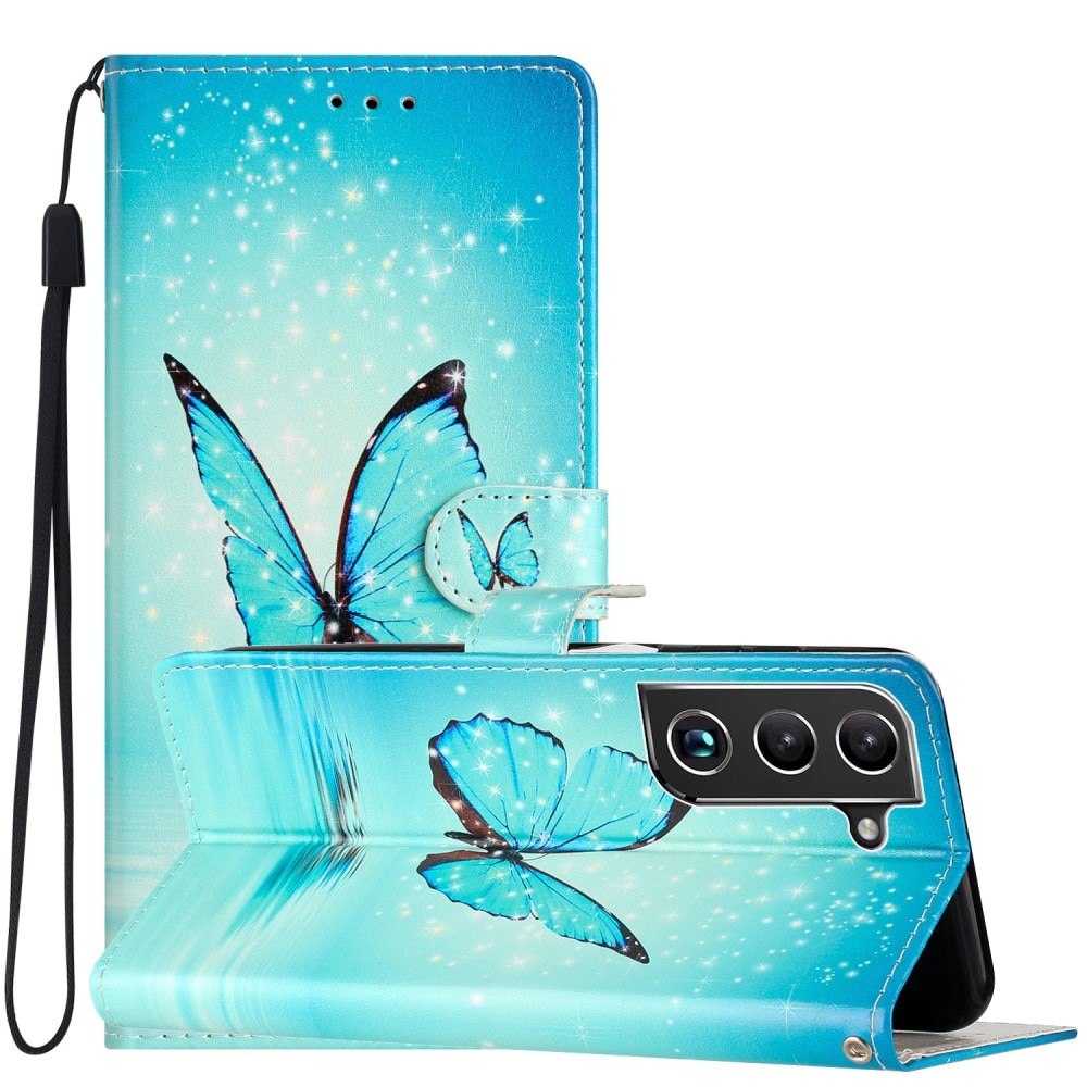 Samsung Galaxy S22 Handytasche blaue Schmetterlinge