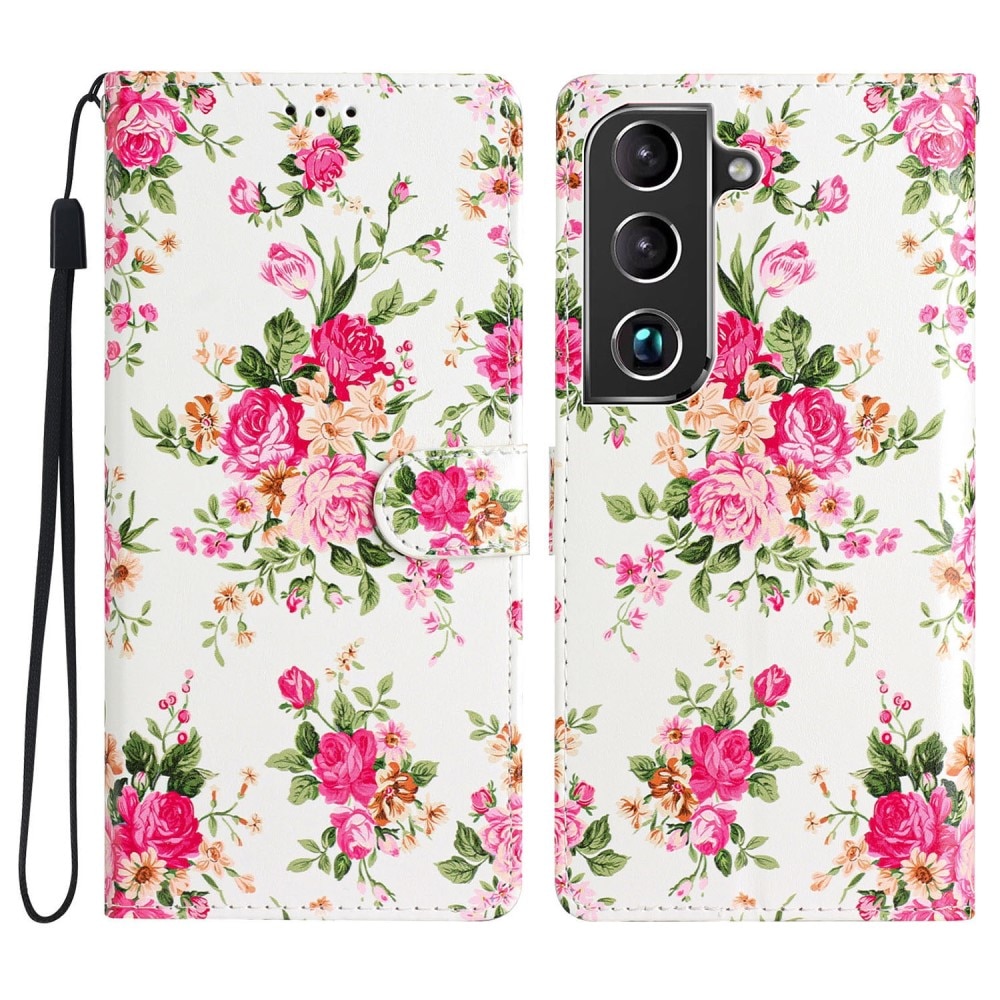 Samsung Galaxy S22 Handytasche pinke Blumen