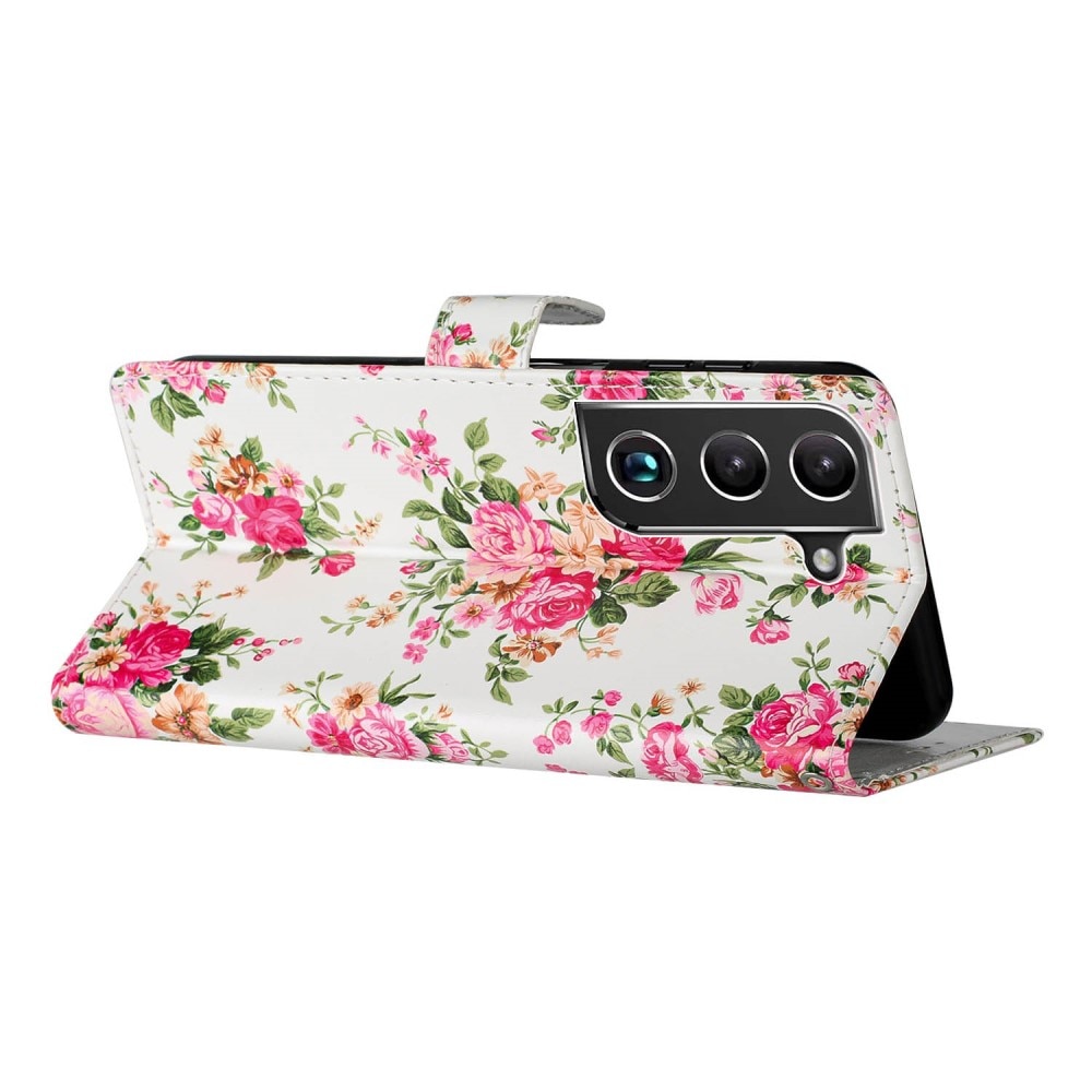 Samsung Galaxy S22 Handytasche pinke Blumen