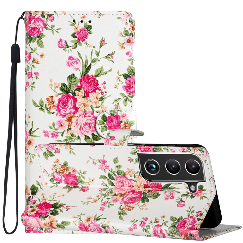 Samsung Galaxy S22 Handytasche pinke Blumen