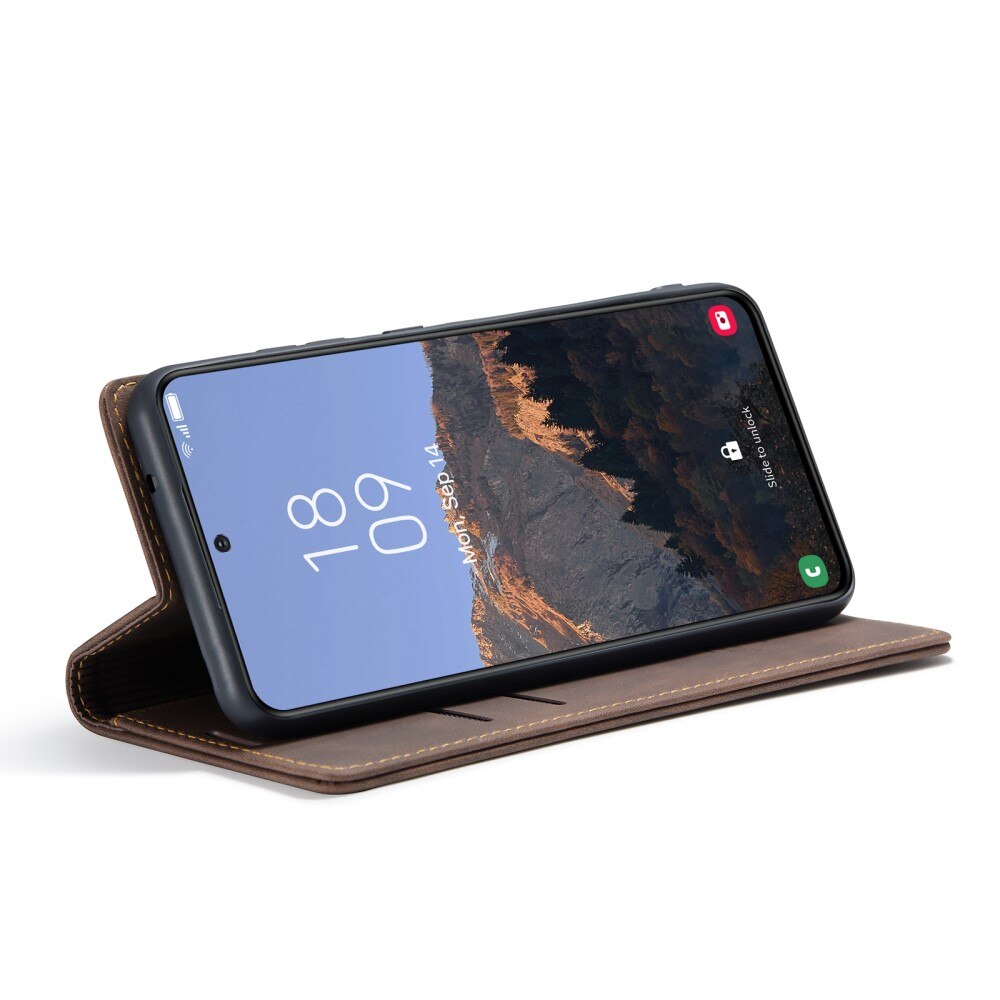 Slim Portemonnaie-Hülle Samsung Galaxy S23 Plus Braun