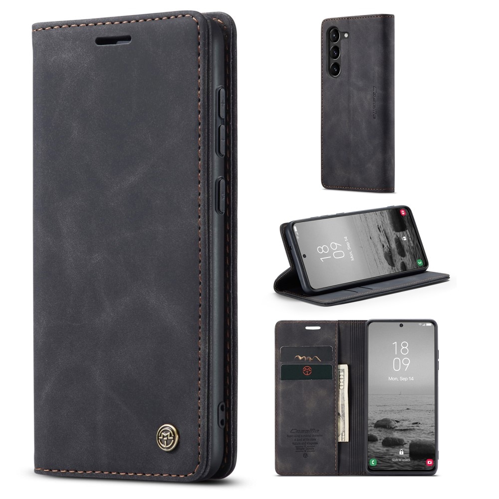 Slim Portemonnaie-Hülle Samsung Galaxy S23 Plus Schwarz