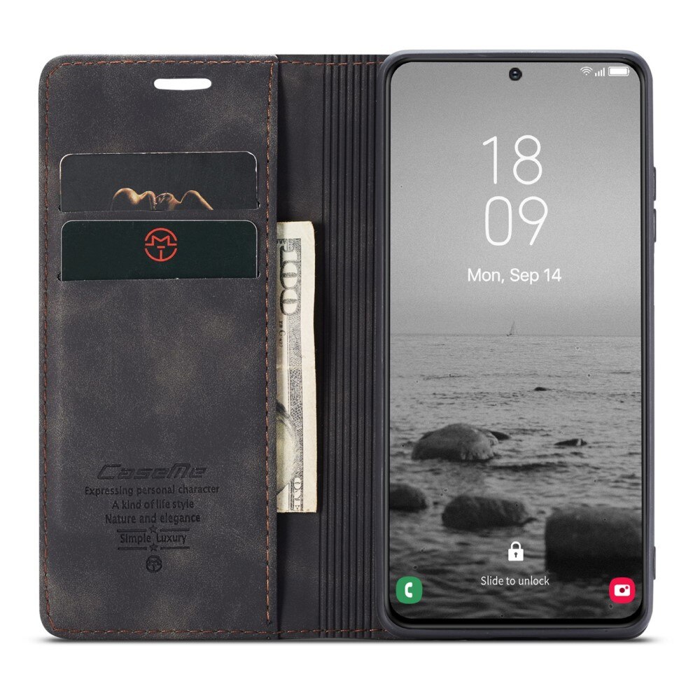 Slim Portemonnaie-Hülle Samsung Galaxy S23 Plus Schwarz