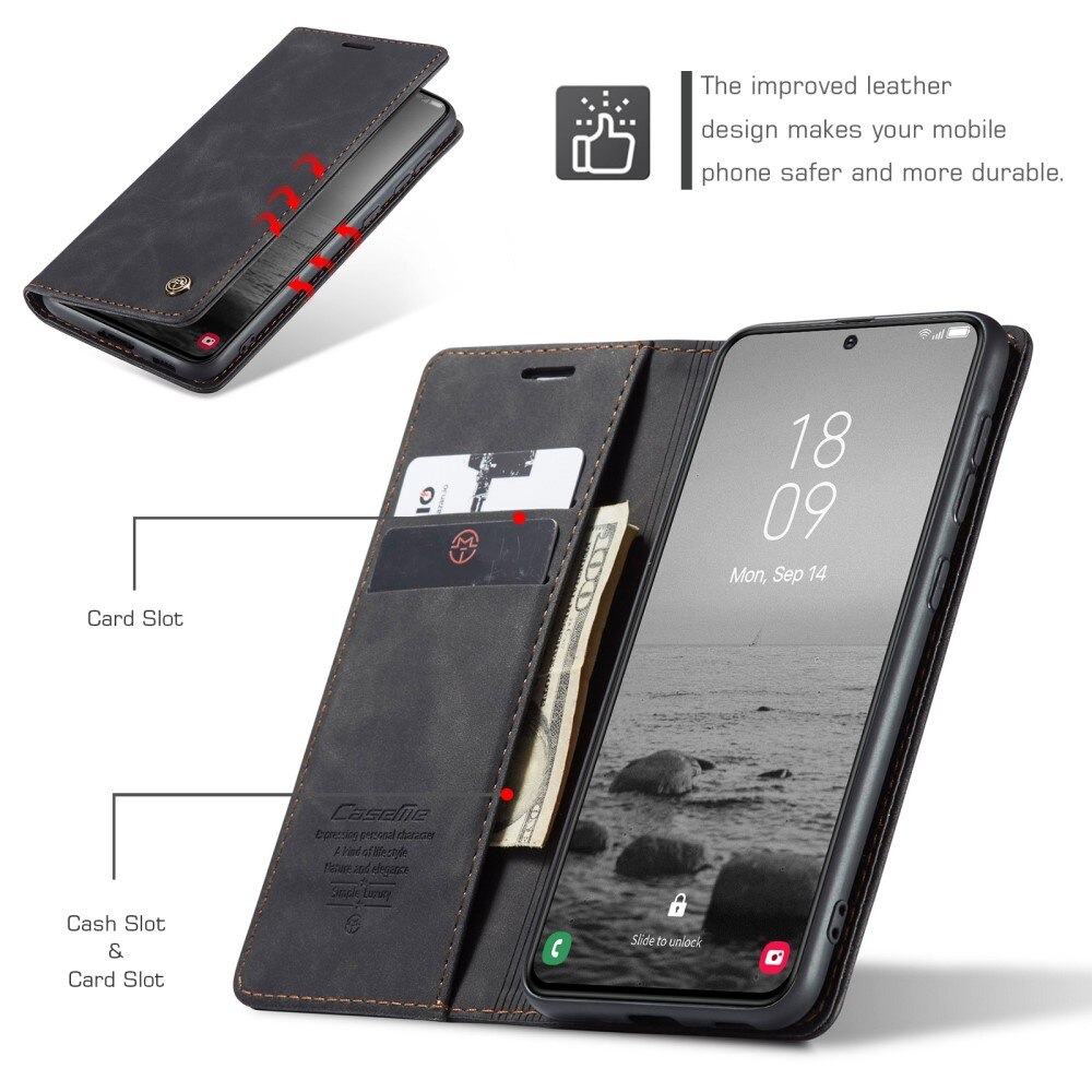 Slim Portemonnaie-Hülle Samsung Galaxy S23 Plus Schwarz