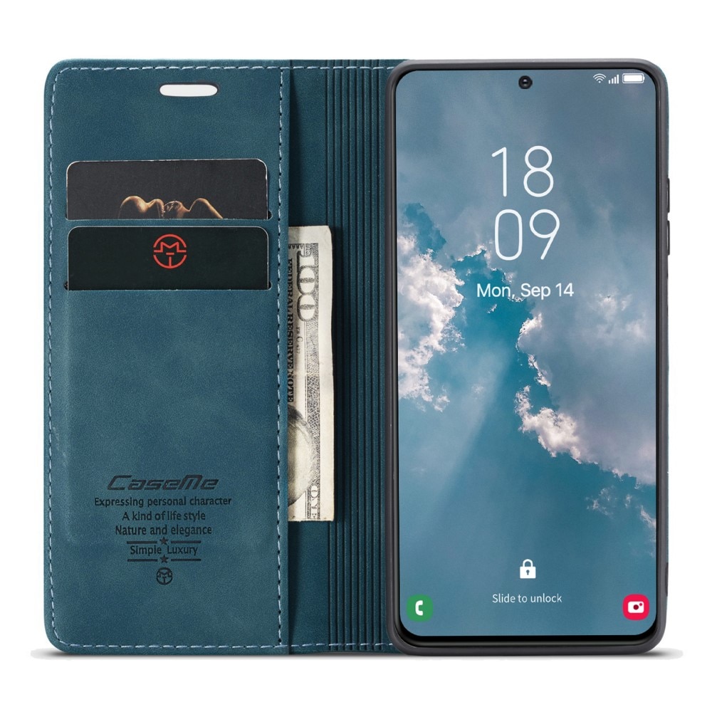 Slim Portemonnaie-Hülle Samsung Galaxy S23 Plus blau