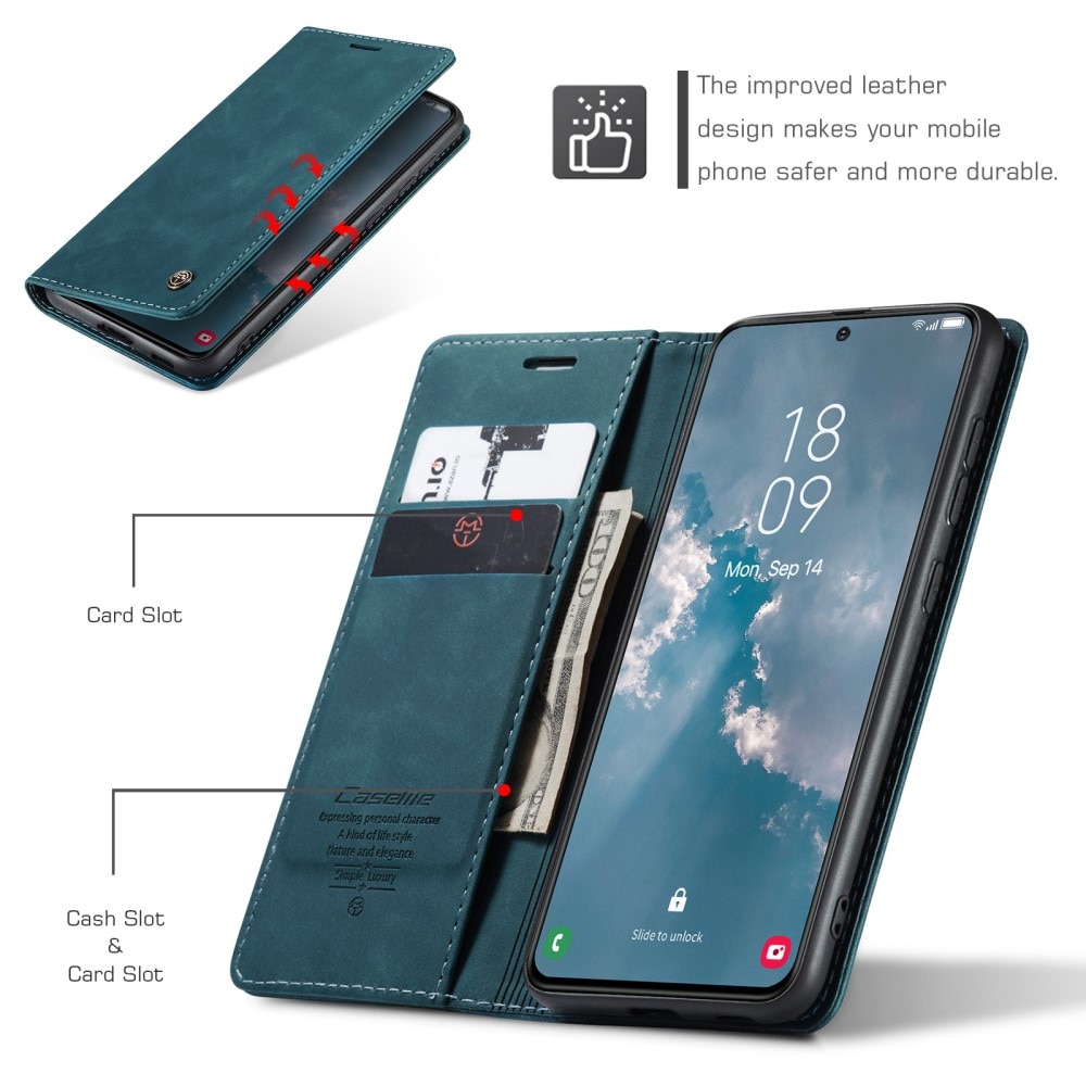 Slim Portemonnaie-Hülle Samsung Galaxy S23 Plus Blau