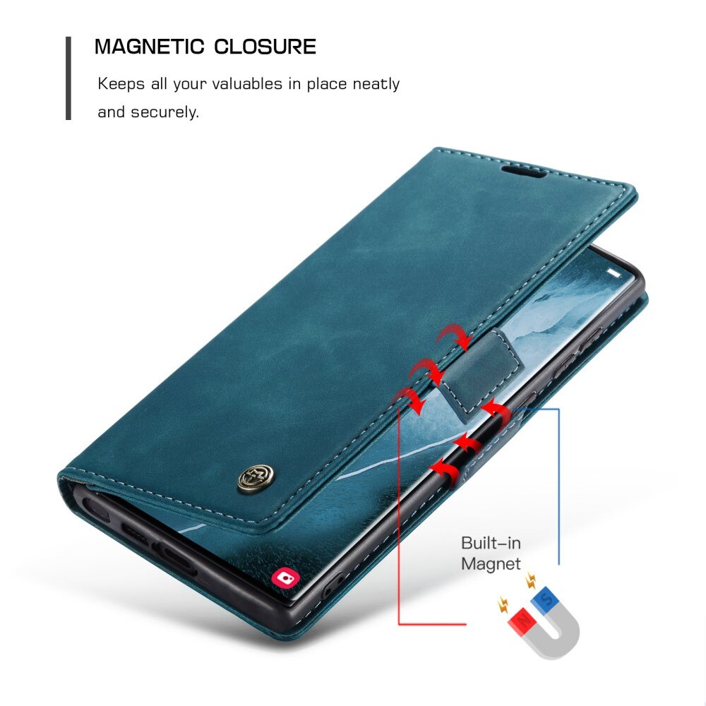Slim Portemonnaie-Hülle Samsung Galaxy S23 Ultra Blau
