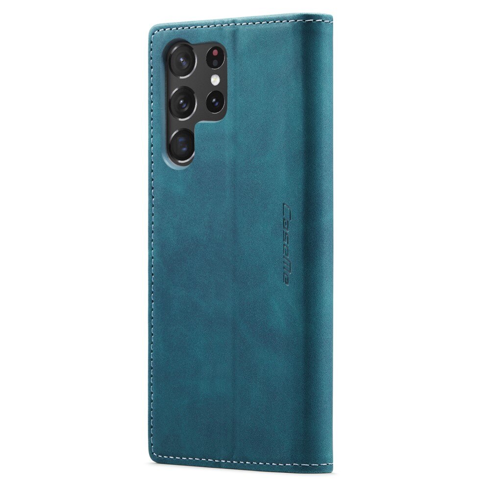 Slim Portemonnaie-Hülle Samsung Galaxy S23 Ultra Blau