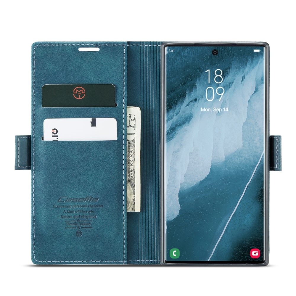 Slim Portemonnaie-Hülle Samsung Galaxy S23 Ultra Blau