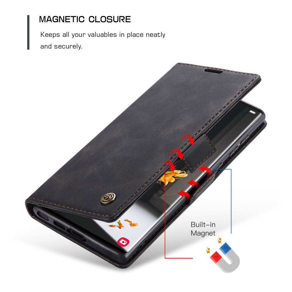 Slim Portemonnaie-Hülle Samsung Galaxy S23 Ultra Schwarz
