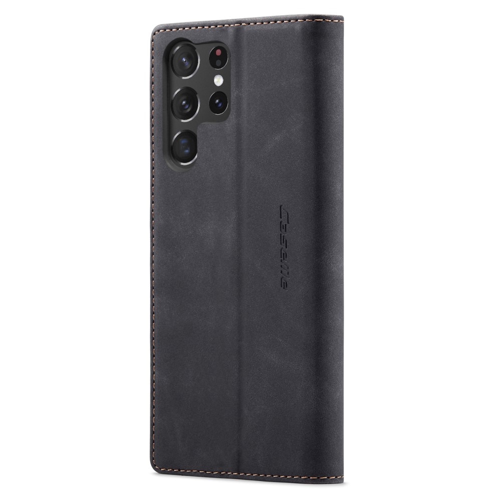 Slim Portemonnaie-Hülle Samsung Galaxy S23 Ultra schwarz
