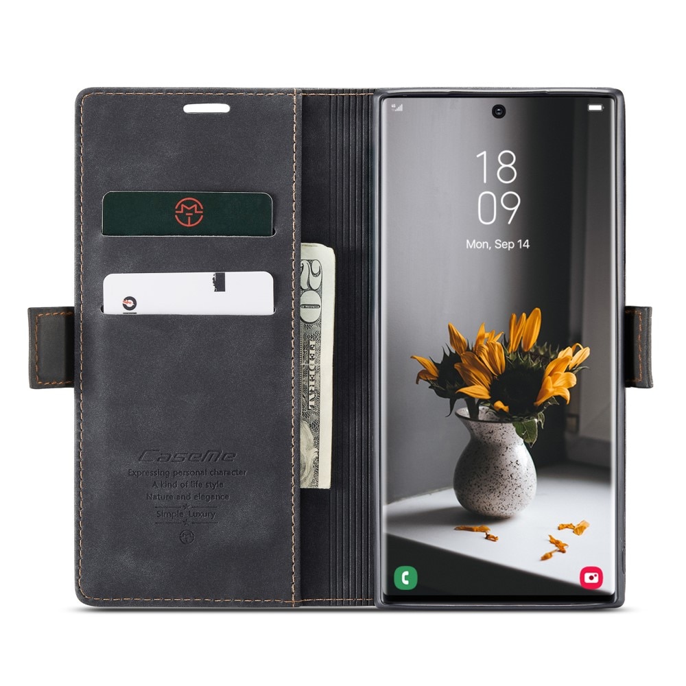 Slim Portemonnaie-Hülle Samsung Galaxy S23 Ultra schwarz