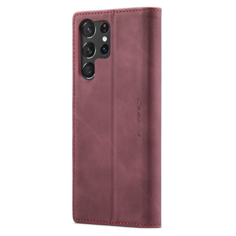 Slim Portemonnaie-Hülle Samsung Galaxy S23 Ultra Rot