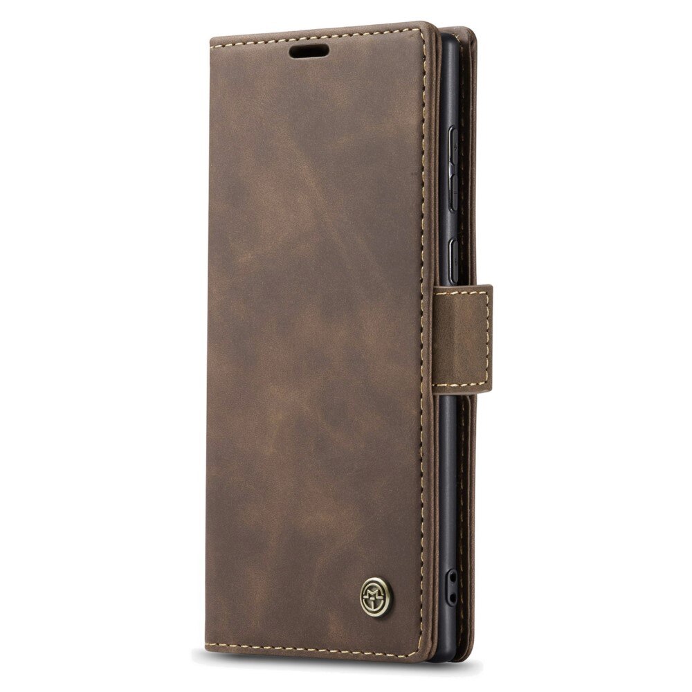 Slim Portemonnaie-Hülle Samsung Galaxy S23 Ultra Braun