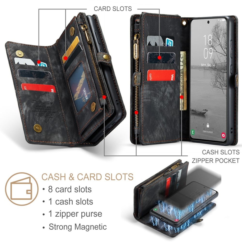 Multi-slot Portemonnaie-Hülle Samsung Galaxy S23 Plus Grau