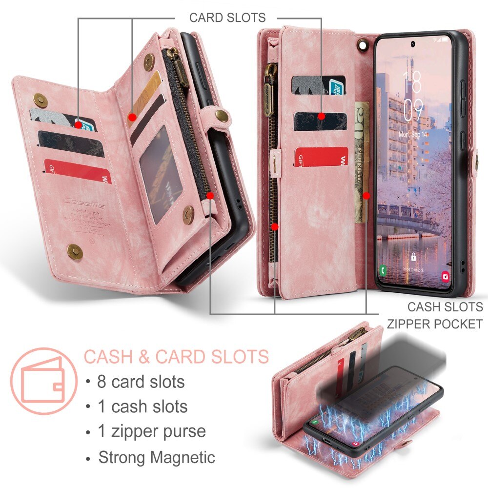 Multi-slot Portemonnaie-Hülle Samsung Galaxy S23 Plus Rosa