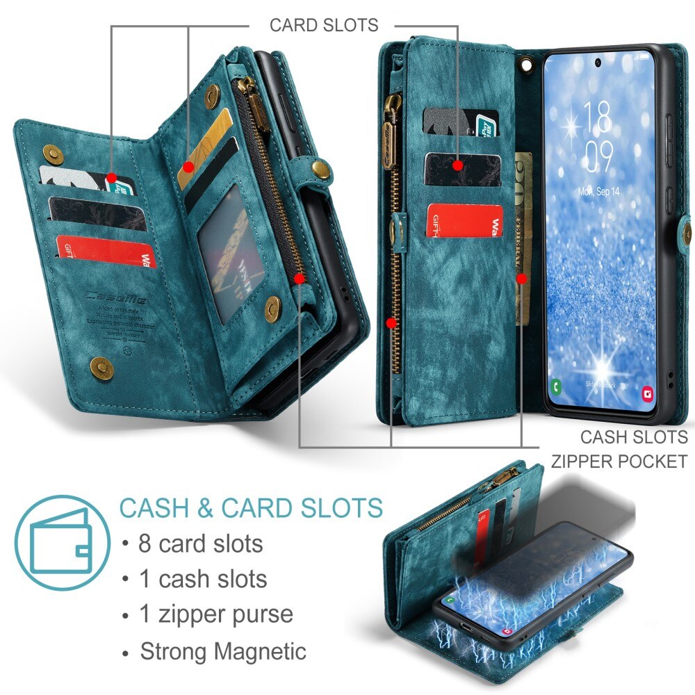 Multi-slot Portemonnaie-Hülle Samsung Galaxy S23 Plus Blau