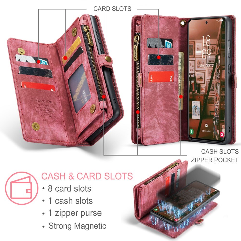 Multi-slot Portemonnaie-Hülle Samsung Galaxy S23 Plus Rot