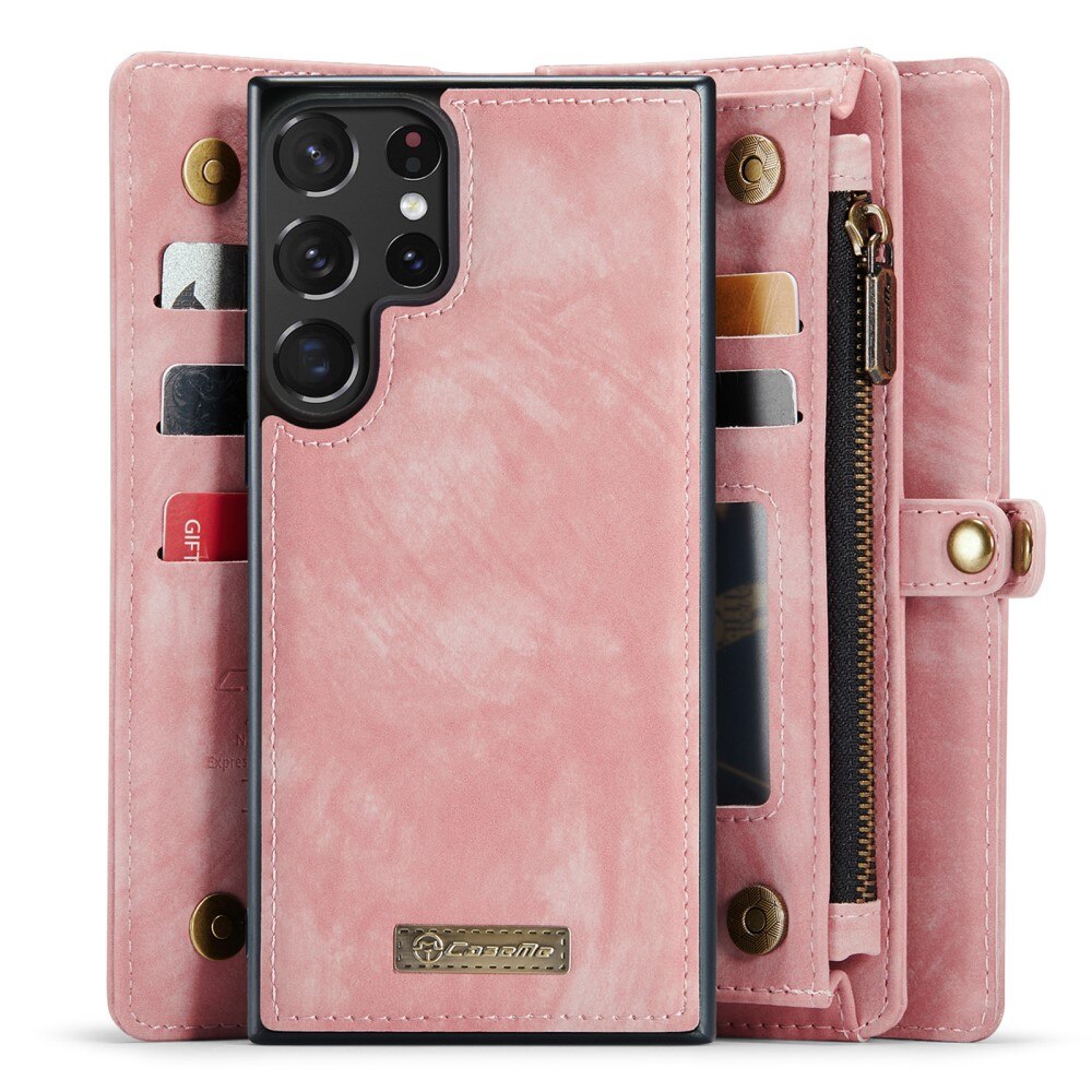 Multi-slot Portemonnaie-Hülle Samsung Galaxy S23 Ultra Rosa