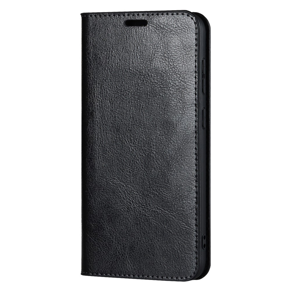 Samsung Galaxy S23 Plus Handytasche aus Echtem Leder Schwarz
