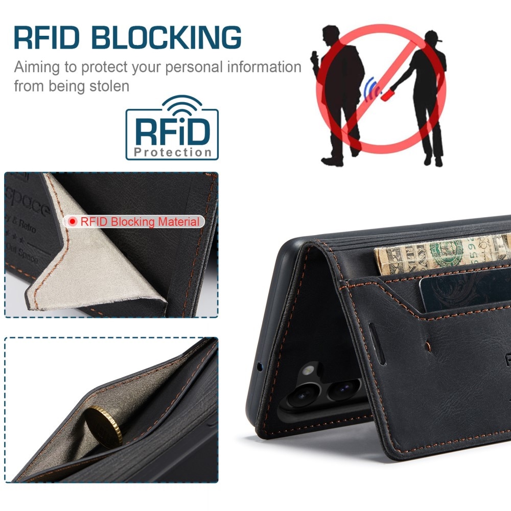 RFID-geschützte Portemonnaie-Hülle Samsung Galaxy S23 schwarz