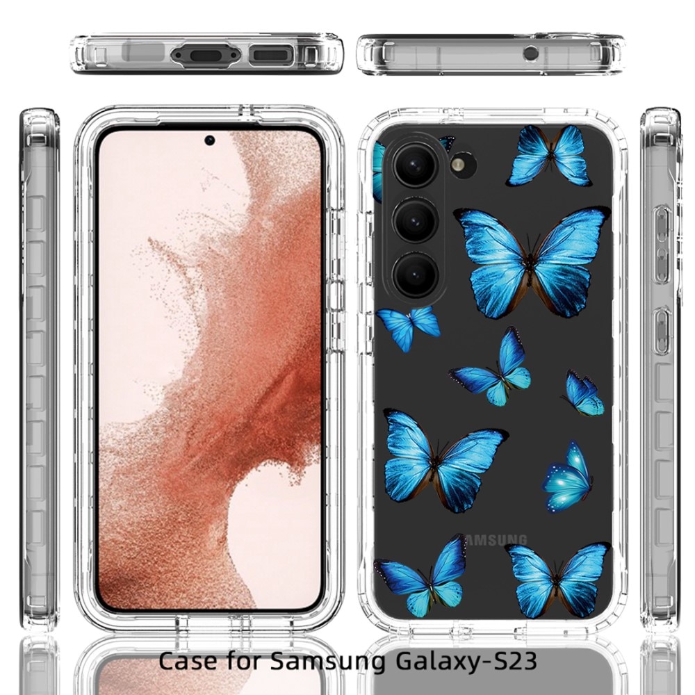 Samsung Galaxy S23 Full Cover Hülle Schmetterlinge