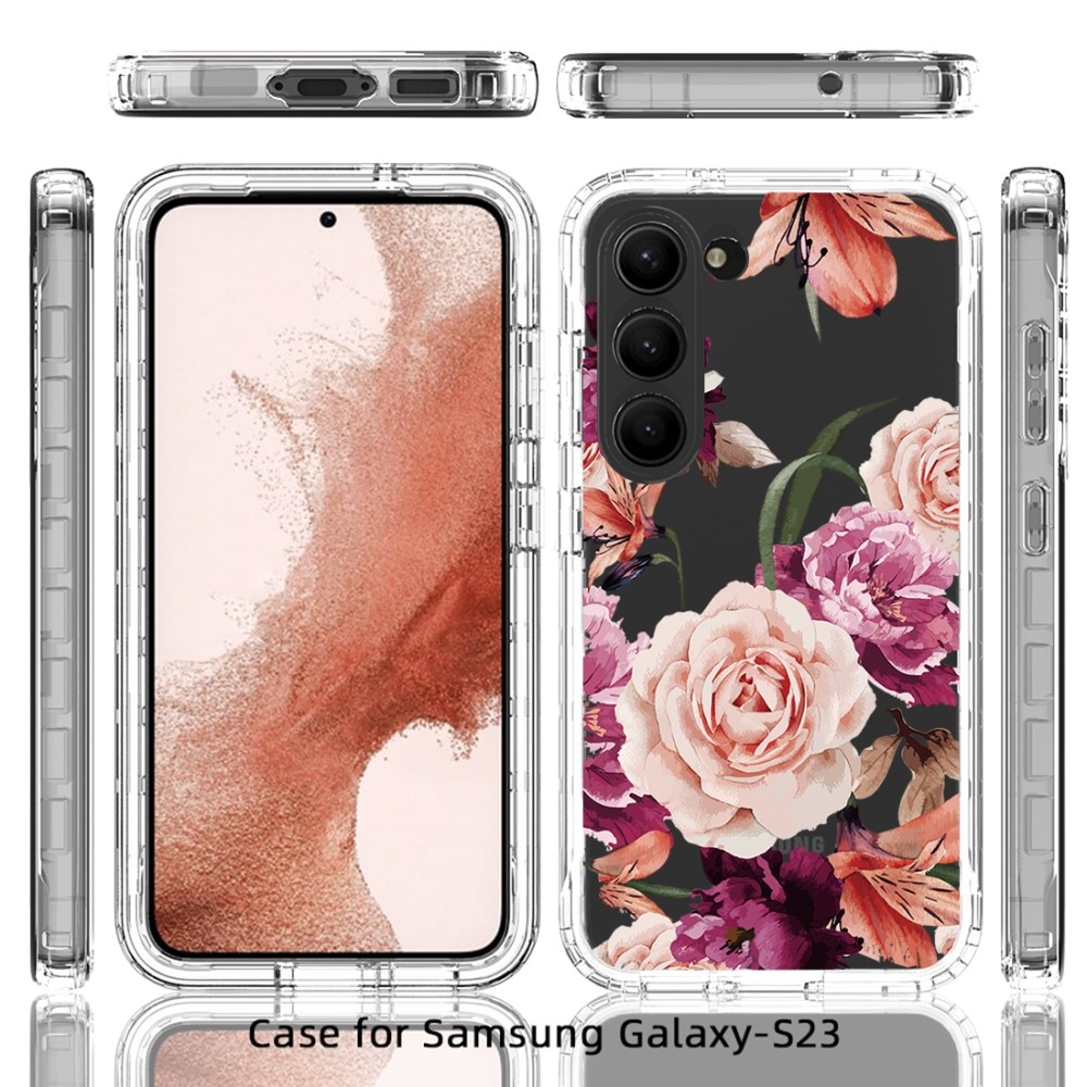 Samsung Galaxy S23 Full Cover Hülle Blumen