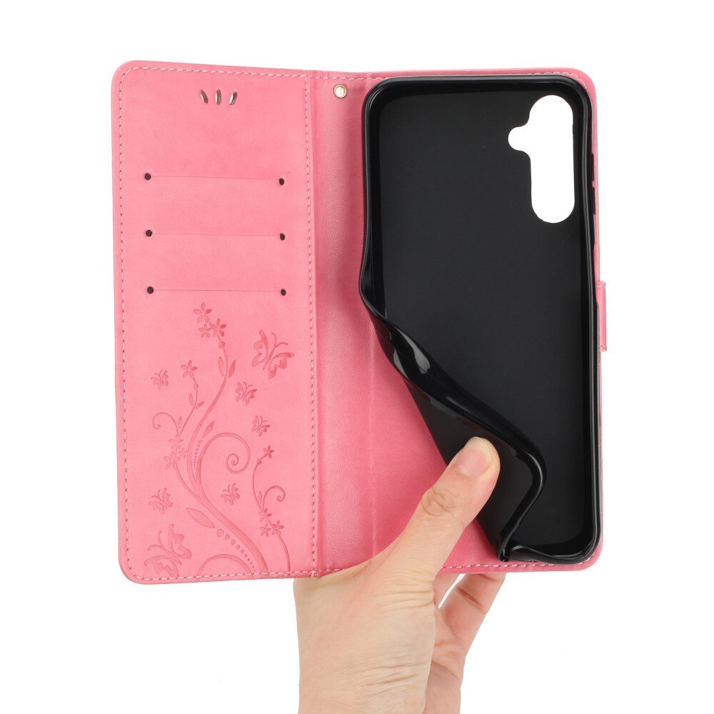Samsung Galaxy A54 Handyhülle mit Schmetterlingsmuster, Rosa