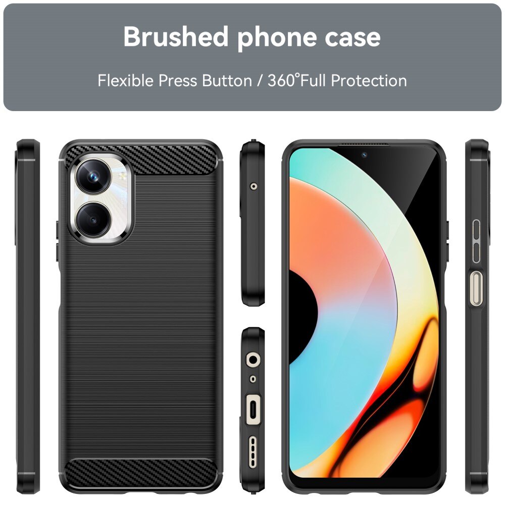 Realme 10 Pro Hülle TPU Brushed Schwarz